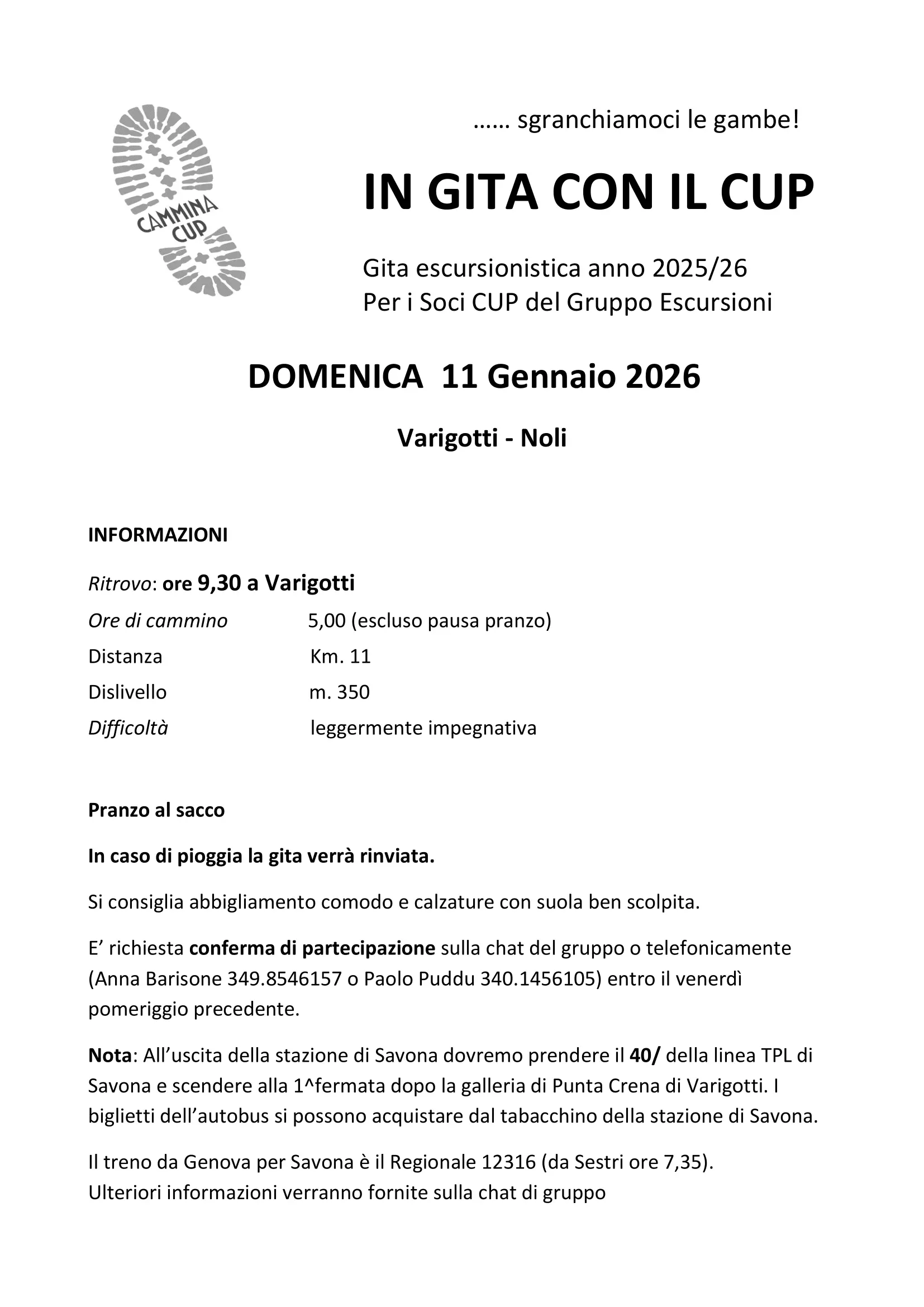 Locandina Escursione 26 Ottobre 2025 Righi San Geminiano Giro del Vento