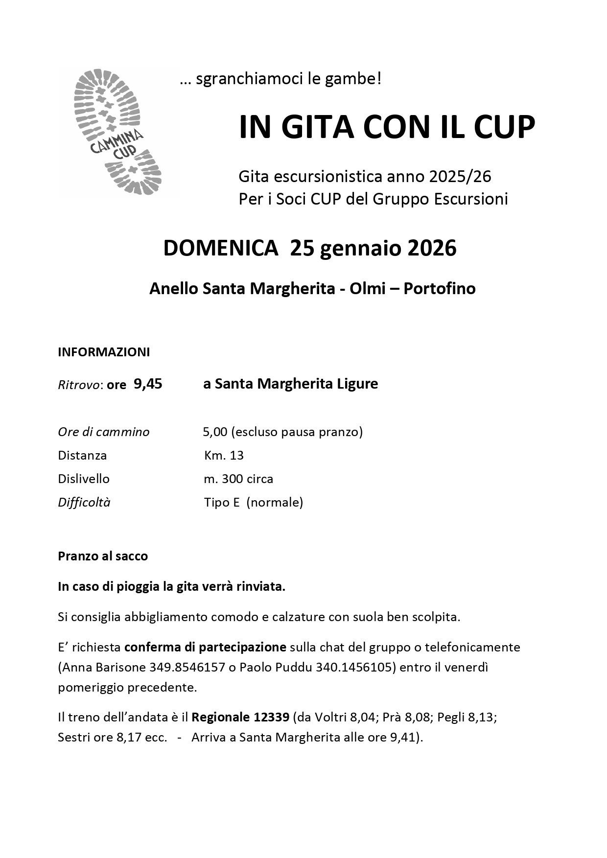 Locandina Escursione 26 Ottobre 2025 Righi San Geminiano Giro del Vento