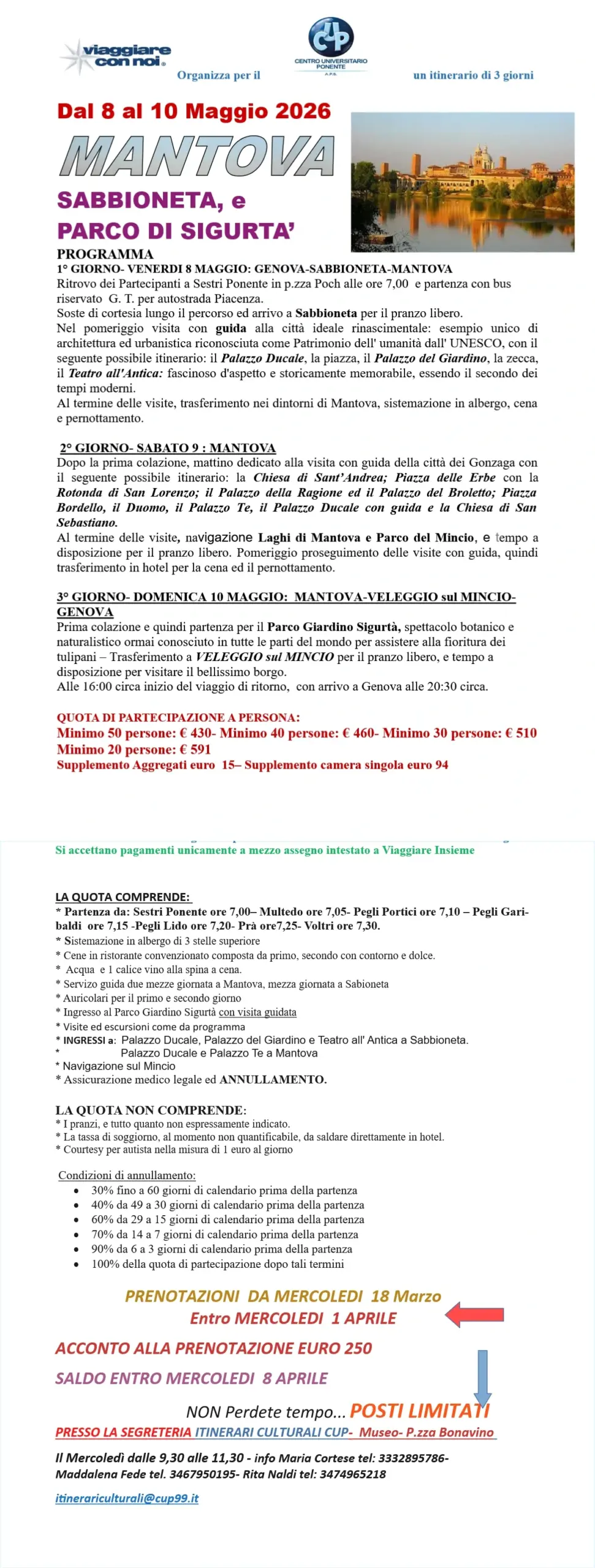 Locandina Viaggio Sabato 8 Novembre 2025 Castello di Agliè CUP